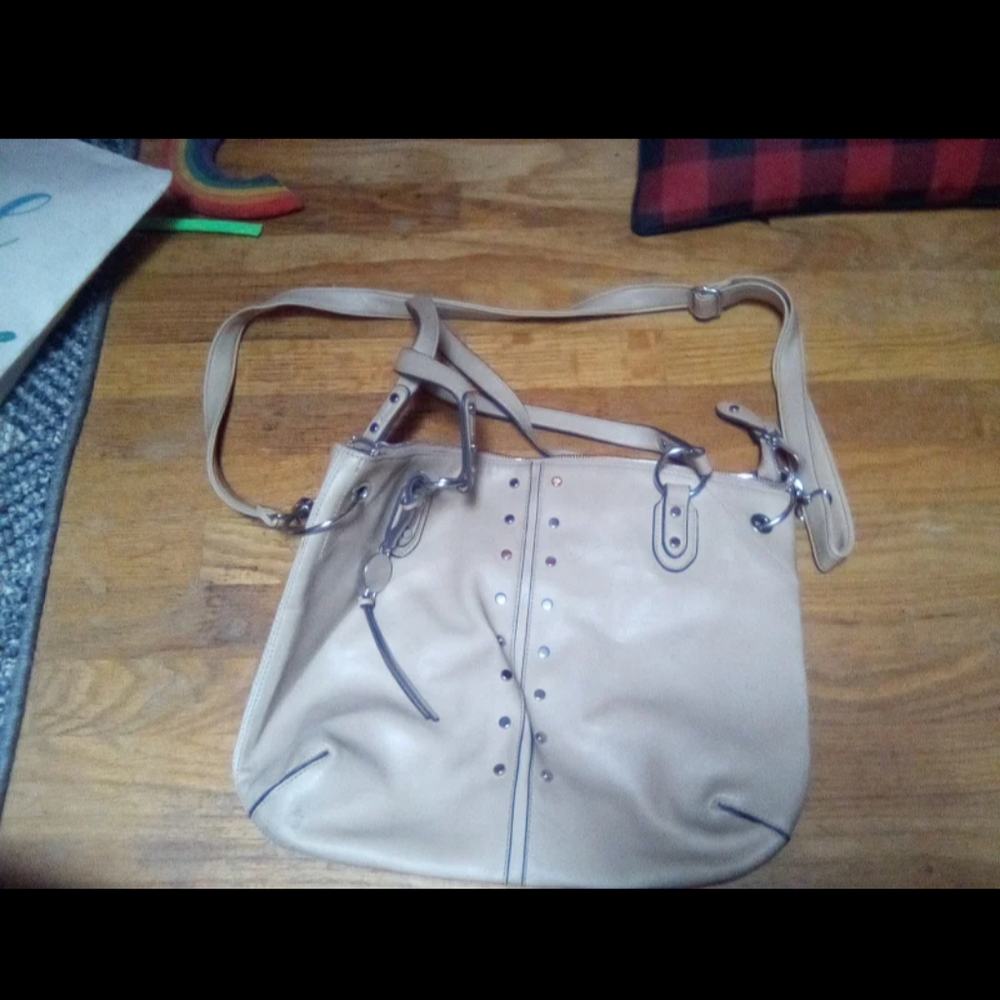 Nicole Miller Beige Shoulder Bag